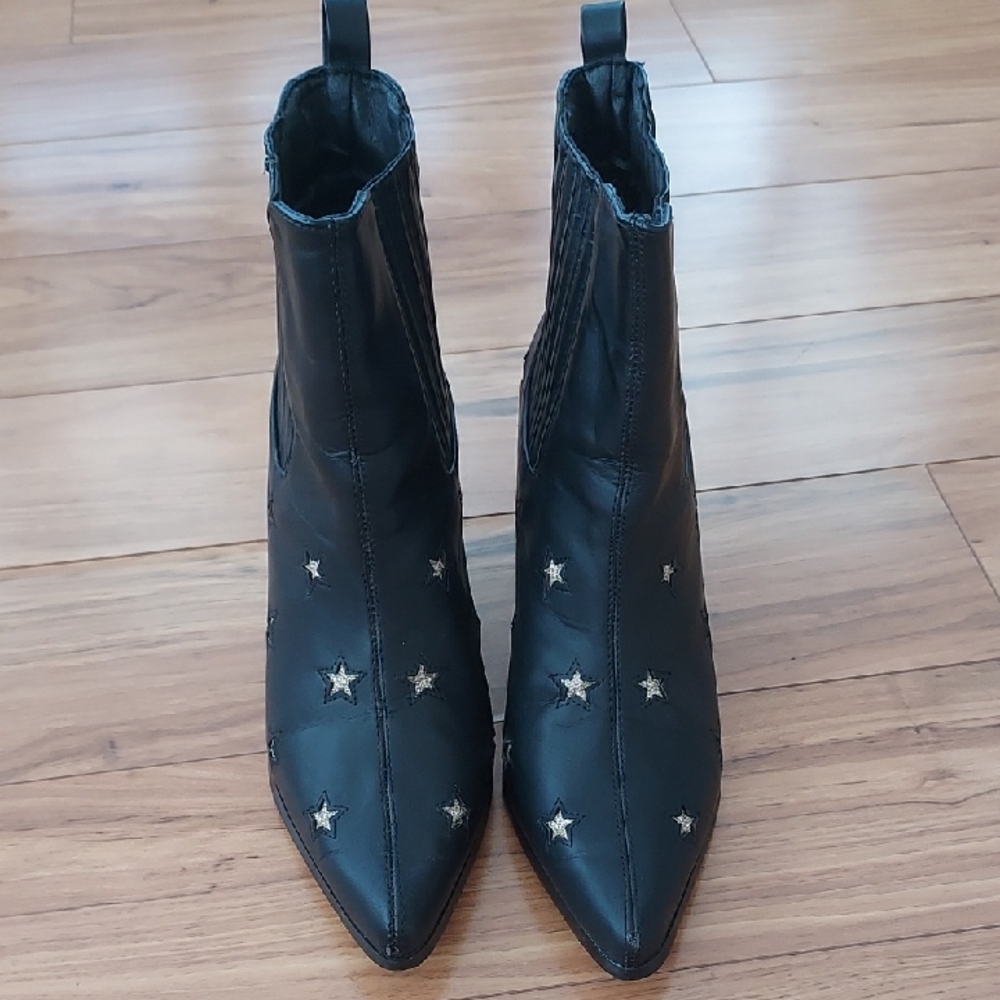 Black Pointed-Toe Ankle Boots